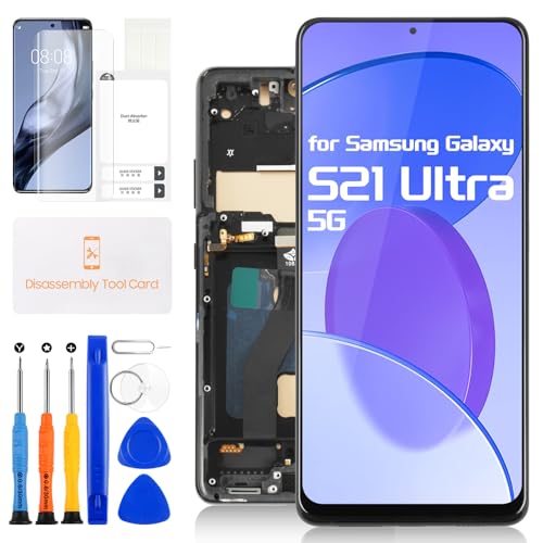 ARSSLY for Samsung Galaxy S21 Ultra 5G Screen Replacement for Galaxy S21 Ultra 5G LCD Display SMG998B G998U G998N for Samsung S21 Ultra 5G LCD Touch Screen Digitizer Glass Assembly with Frame Black - Image 1