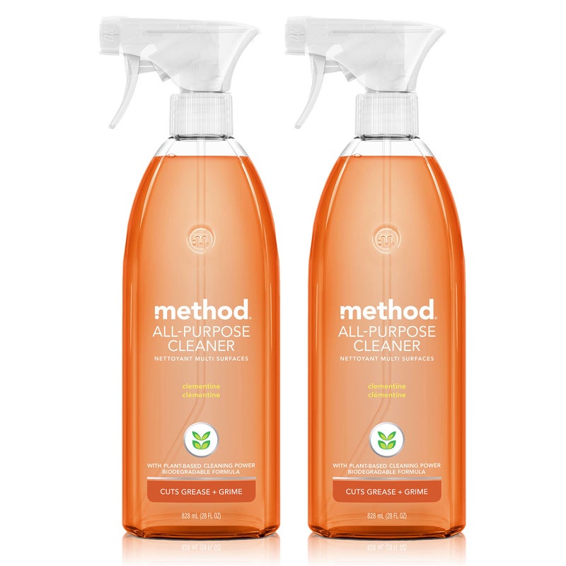 Method All-Purpose Cleaner Spray, Clementine, Perfect for Most Counters, Tiles, Stone, and More, 28 oz Spray Bottles, (Pack of 2) - Image 1