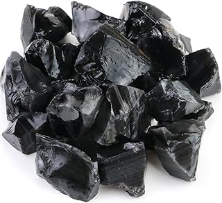 FIREBOOMOON 2lb/950g Rough Natural Black Obsidian Stones Raw Gemstone Crystal Rock for - Image 1