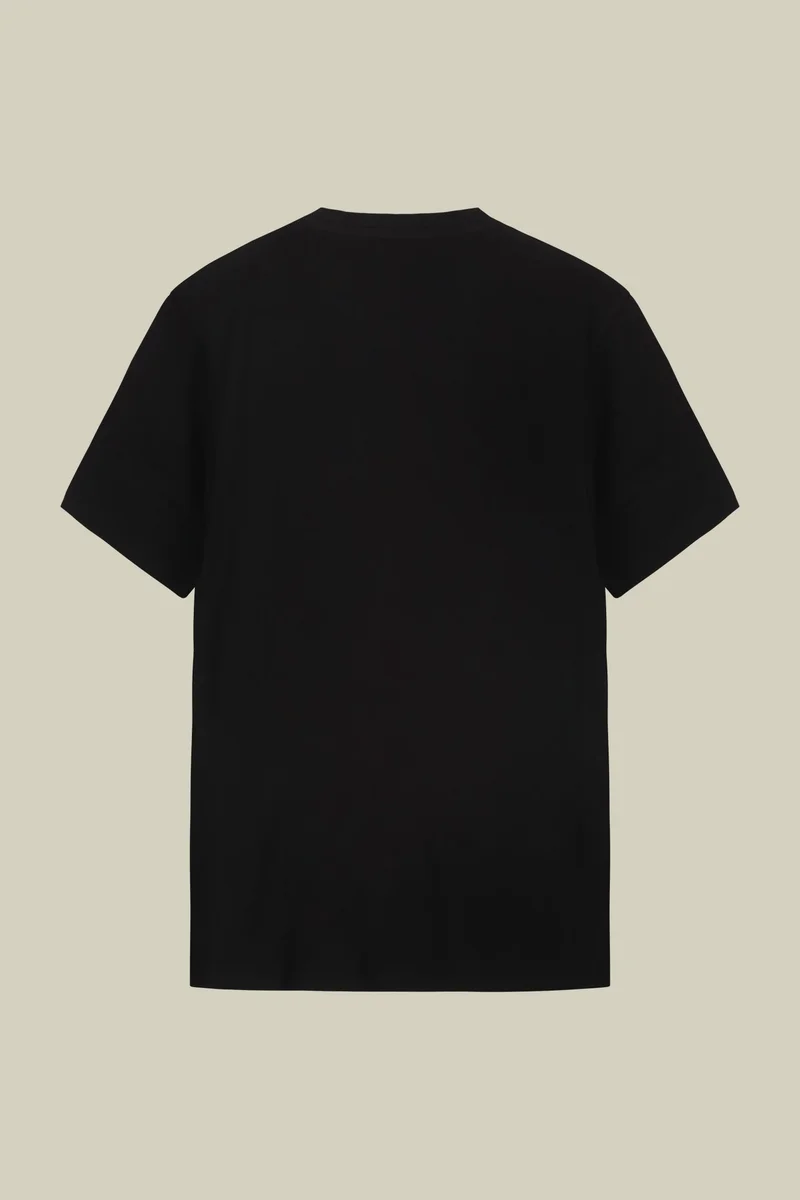 Doppelganger Black Men's round neck T-shirt in 100% cotton regular fit - Black for Men | Best Price UAE