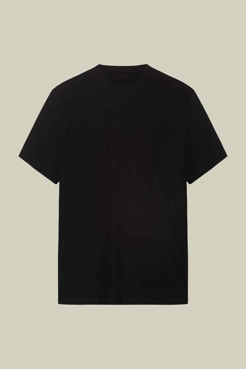 Doppelganger Black Men's round neck T-shirt in 100% cotton regular fit - Black for Men | Best Price UAE