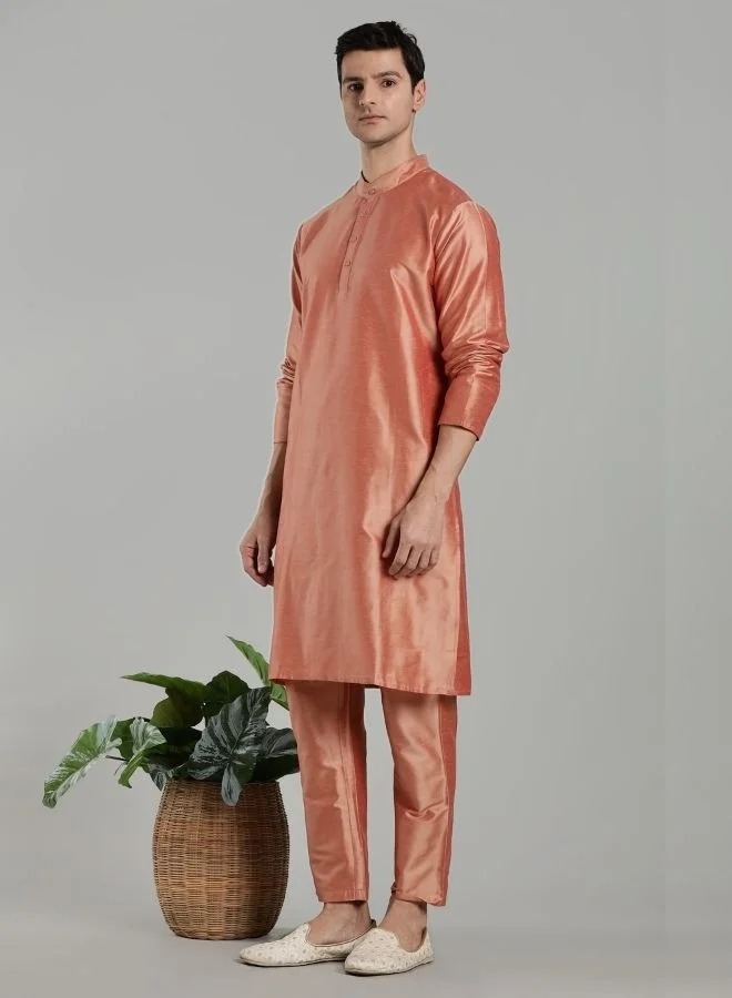 Abhishti Salmon Pink Kurta Pant Set