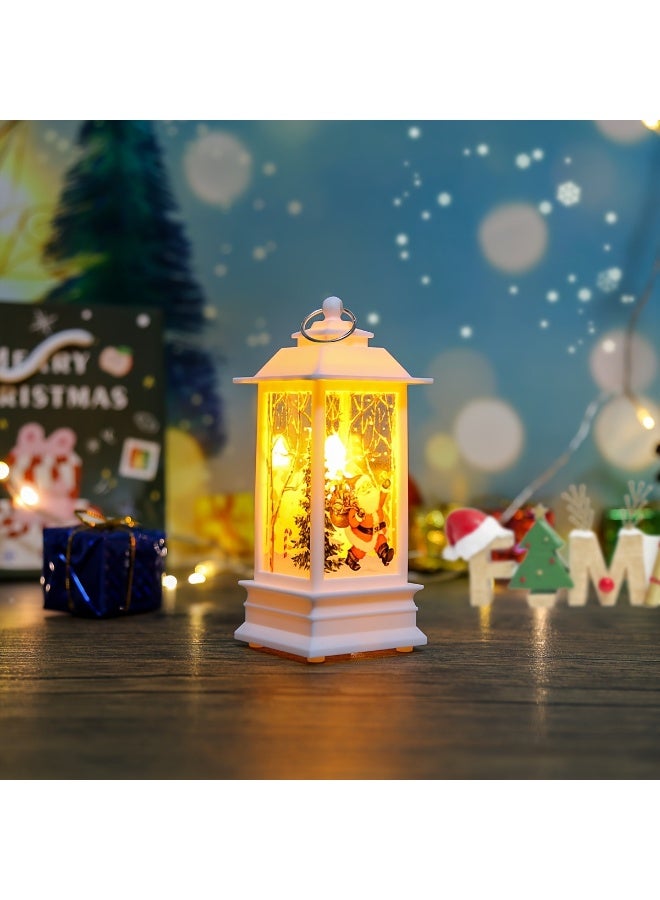 مجموعة فوانيس عيد الميلاد LED من 9 قطع | فانوس ثلجي لامع مع مشاهد سانتا ورجل الثلج والرنة | ديكور شجرة الكريسماس | إضاءة منزلية للمناسبات | مصابيح احتفالية للزينة - Image 4