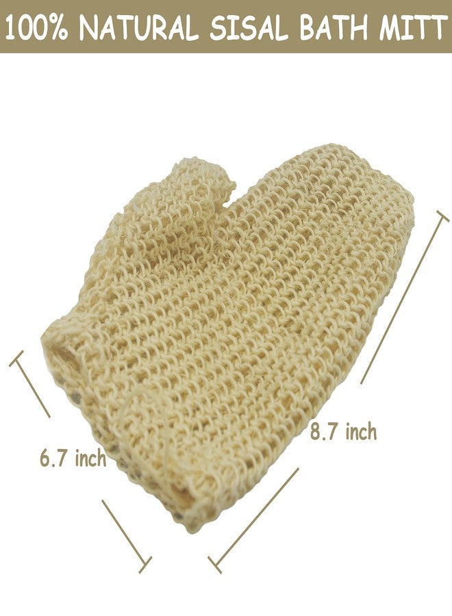 TTYBG Classic Natural Sisal Bath Spa Shower Scrubber Sponge Fiber Glove Mitt Soften Smooth Renew Skin Anti-Aging Eco-Friendly Pack of 2 - Image 4