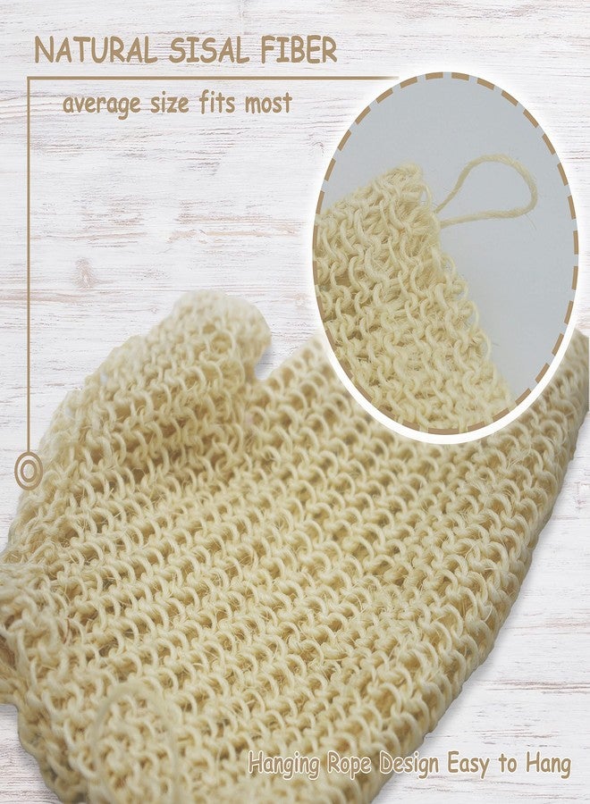 TTYBG Classic Natural Sisal Bath Spa Shower Scrubber Sponge Fiber Glove Mitt Soften Smooth Renew Skin Anti-Aging Eco-Friendly Pack of 2 - Image 3