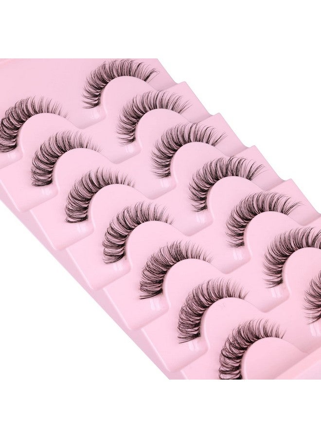 جيمير رموش ذات مظهر طبيعي وواضحة من Demiwispies رموش صناعية قصيرة رقيق ثلاثية الأبعاد عين القطة 13 مم رموش شريطية 7 أزواج - Image 3