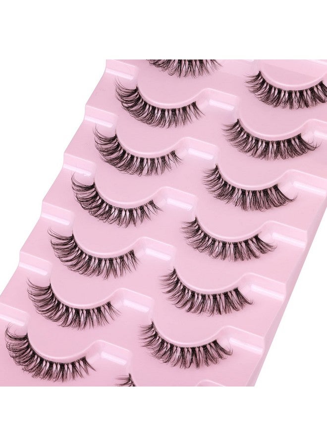 جيمير رموش ذات مظهر طبيعي وواضحة من Demiwispies رموش صناعية قصيرة رقيق ثلاثية الأبعاد عين القطة 13 مم رموش شريطية 7 أزواج - Image 4