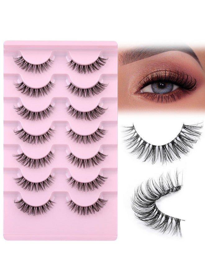 جيمير رموش ذات مظهر طبيعي وواضحة من Demiwispies رموش صناعية قصيرة رقيق ثلاثية الأبعاد عين القطة 13 مم رموش شريطية 7 أزواج - Image 1