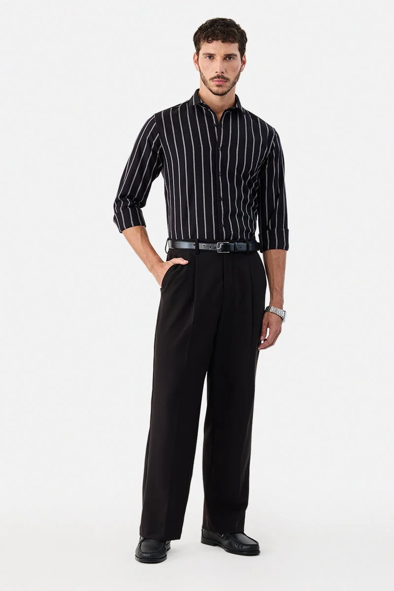 SNITCH Stripes 100% Cotton Slim Fit Shirt