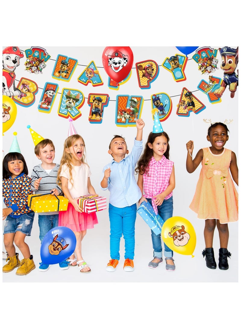 ILovhaprty Paw Patrol Party Decorations, 29Pcs Paw Patrol Party Supplies - Paw Patrol Party Balloons Background Tablecloth and Paw Patrol Happy Birthday Banner etc. Puppy Paw Patrol Birthday Party Decorations - Image 5
