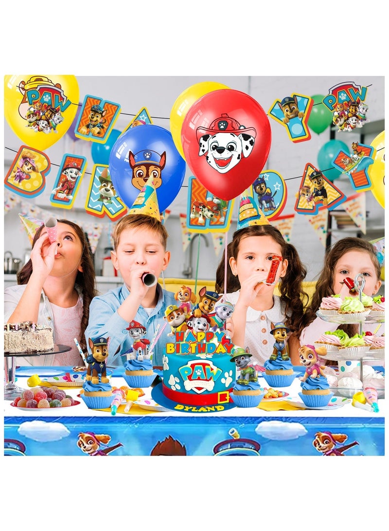ILovhaprty Paw Patrol Party Decorations, 29Pcs Paw Patrol Party Supplies - Paw Patrol Party Balloons Background Tablecloth and Paw Patrol Happy Birthday Banner etc. Puppy Paw Patrol Birthday Party Decorations - Image 4