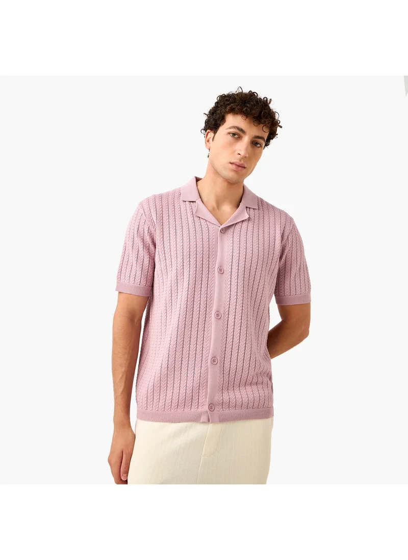 ايكونيك Iconic Textured Camp Collar Shirt