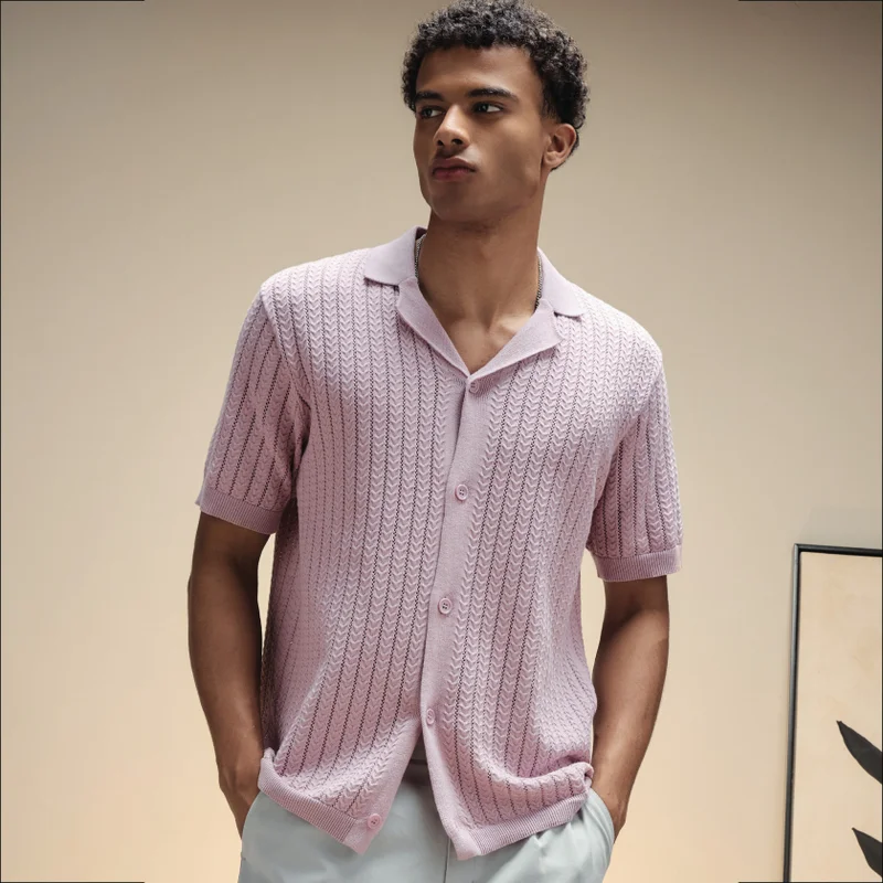 Iconic Textured Camp Collar Shirt