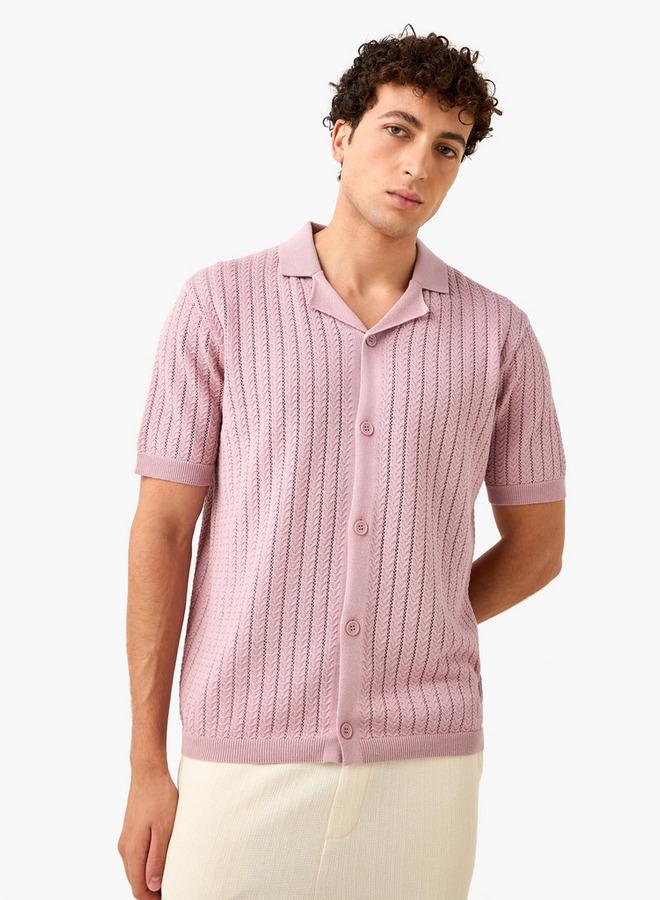 ايكونيك قميص أيقوني بياقة كامب منقوشة - Image 2