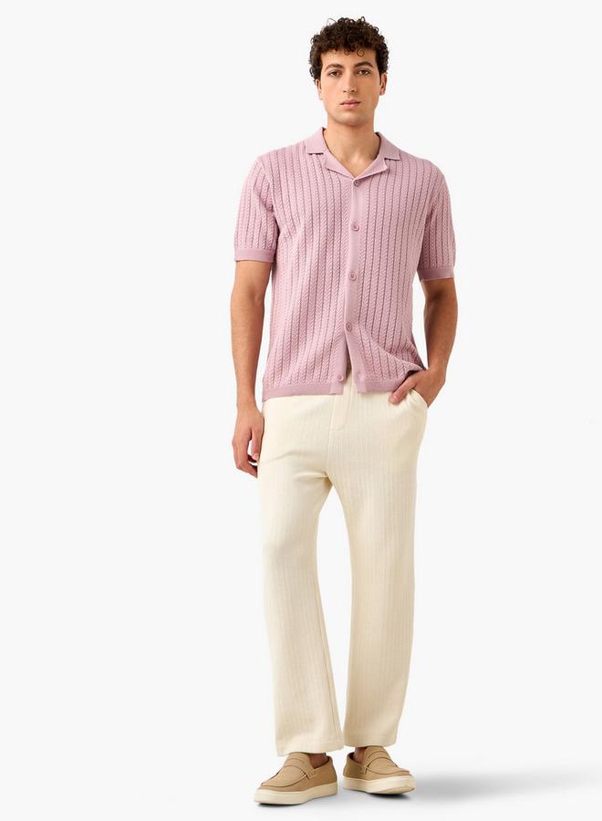 ايكونيك قميص أيقوني بياقة كامب منقوشة - Image 3