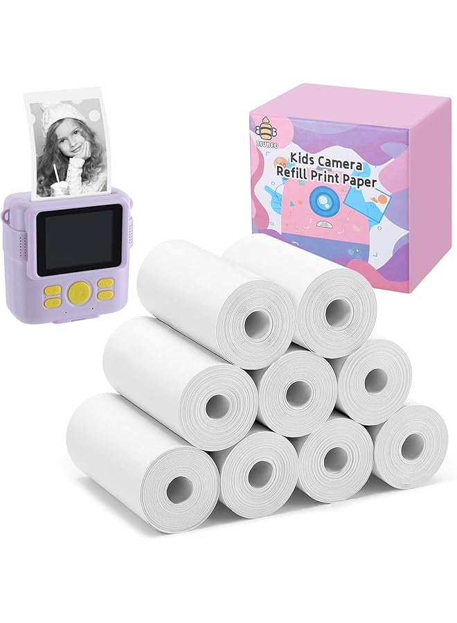erorex 9 Rolls Kids Instant Camera Print Refill Paper Photo Printer Thermal Paper Rolls Instant Print Camera Refill Paper For Kid'S Instant Camera Favors Supplies  - Image 1