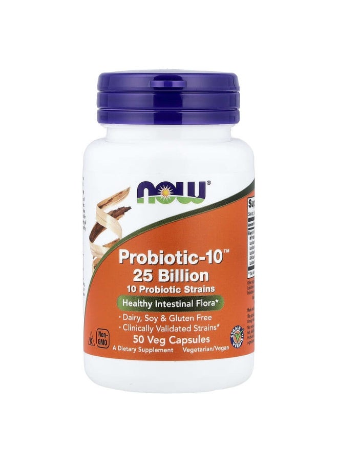 Now Foods Probiotic-10 25 Billion 50 Veg Capsules - Image 1
