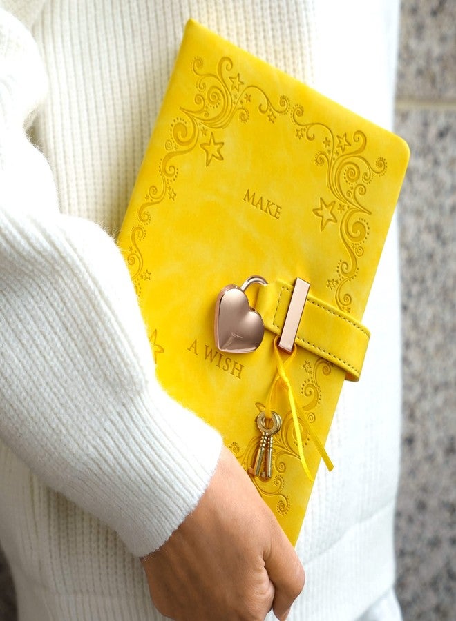 CAGIE Diary with Lock for Girls, Kids Journal with Lock Personal Organizer Travel Secret Journal Notebook Gifts for Teen Girls and Women, 5.3 x 7 in, Yellow - Image 5