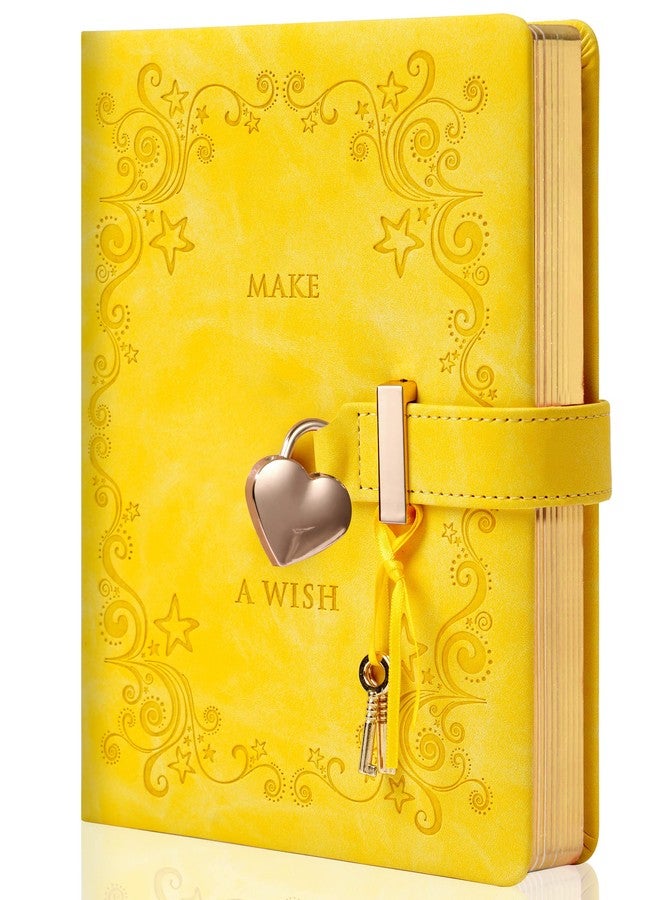 CAGIE Diary with Lock for Girls, Kids Journal with Lock Personal Organizer Travel Secret Journal Notebook Gifts for Teen Girls and Women, 5.3 x 7 in, Yellow - Image 1