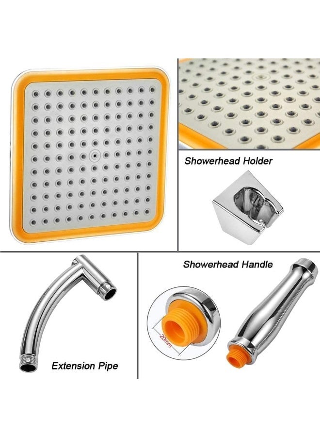 Square Rain Shower Head, 23 cm Stainless Steel High Pressure Rain Shower Head, Ultra Thin Rainfall Bath Shower, Swivel Spray Angle, Easy to Clean and Install, for Any Decorating Style - Image 5