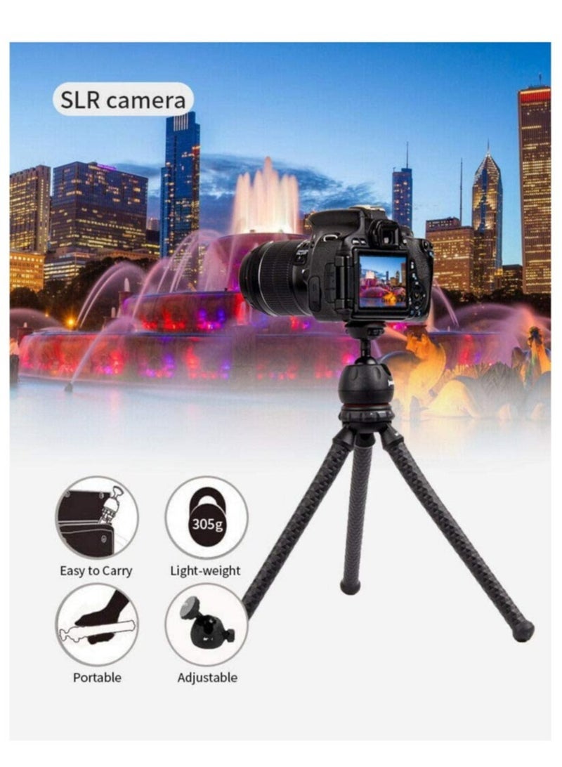 MT-25 - Table Top Mini Portable Flexible Tripod Stand for Mobile Phones and DSLR & Digital Cameras - Coming with Universal Mobile Phone Holder (MT-25-BLK) - Image 3