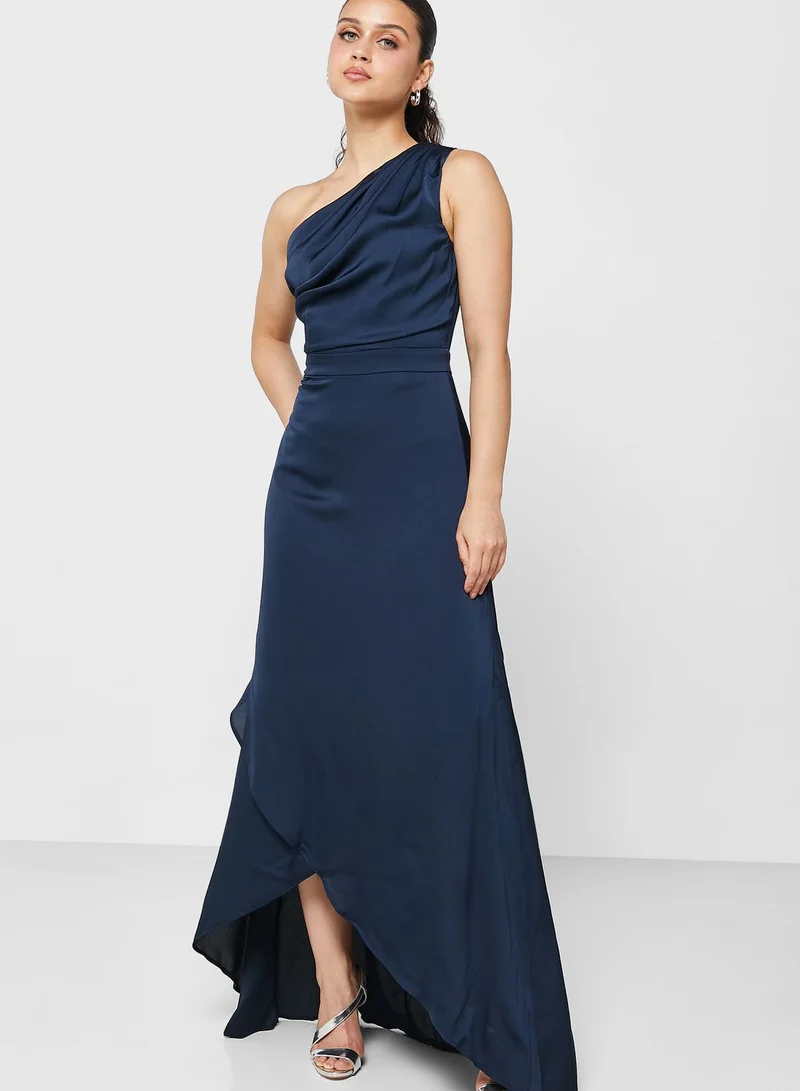 TFNC Asymmetric Pleated Dress for Women | Best Price Qatar