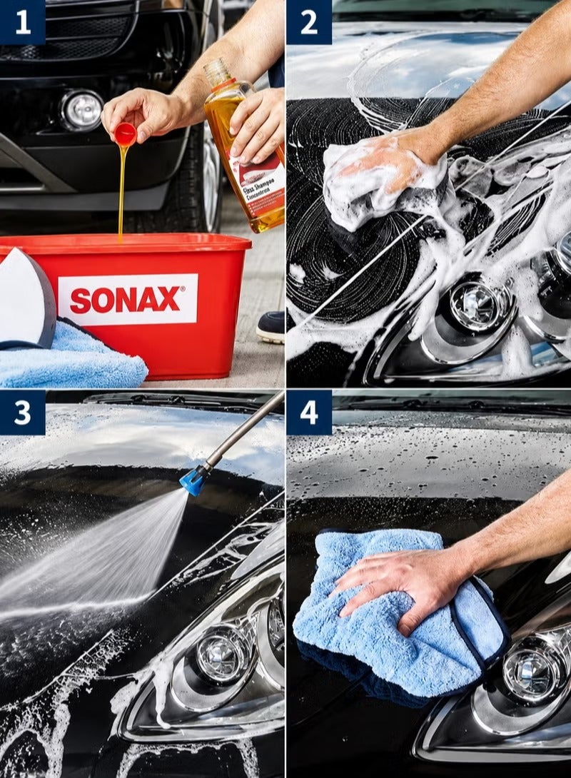 SONAX 2Pcs Gloss Shampoo Concentrate Car Wash Shampoo 1L (Pack of 2) for Deep Cleaning, High Gloss Finish, Paint Safe Car Cleaning Liquid, pH Balanced Automotive Shampoo for Cars, SUVs, Motorcycles, Vans and Trucks . - Image 4