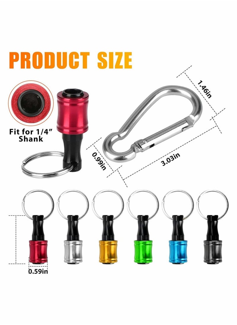 12PCS 1/4 Inch Hex Shank Screwdriver Bits Holder Extension Bar Keychain Screw Adapter Drill Fast Change Portable Hand-held Bit Holder for Electric Screwdrivers and Drill Bit (6 Colors)