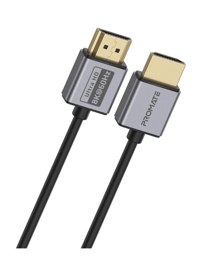 Promate 8K HDMI Cable, Premium 48Gbps High-Speed HDMI 2.1 Audio Video Cable with Enhanced Audio Return, 1.5 Meter Slim Cord and Dynamic HDR Support Black Black - Image 1