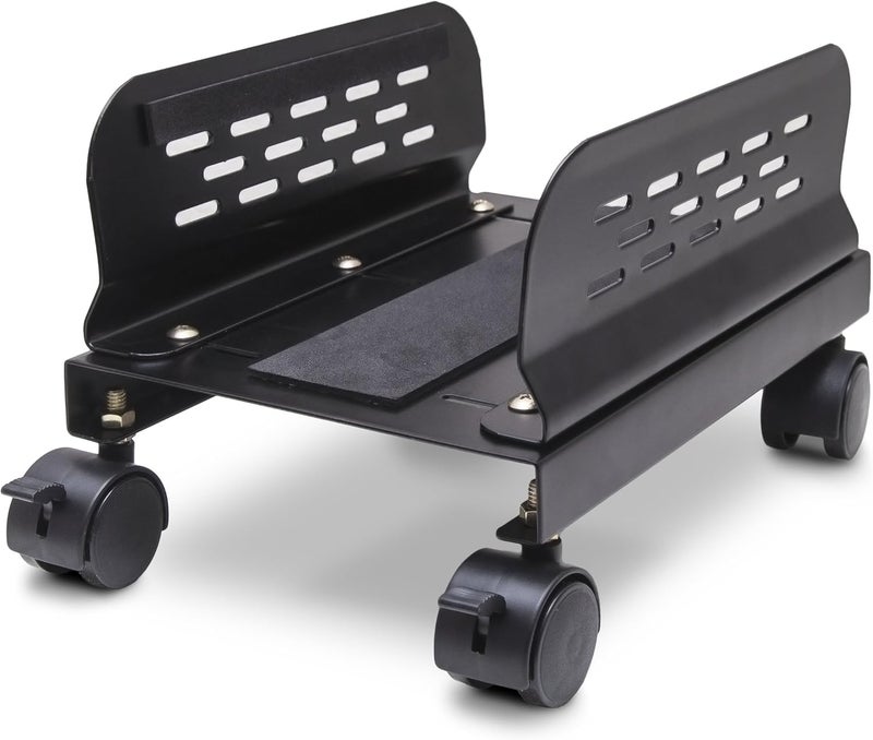 Syba Slim Computer PC or UPS Metal Floor Stand with Adjustable Width and Locking Caster Wheels - Image 2