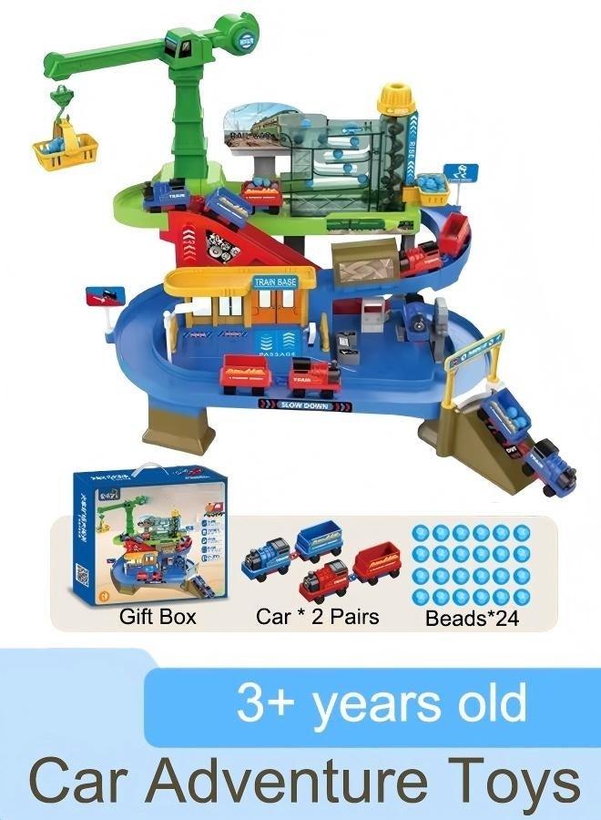 ألعاب مغامرة السيارة مجموعة لعبة سباق سباق لعبة السباق ألعاب مسار سباق الأطفال لغز سيارة السكك الحديدية  سباق لعبة الطريق المنحدر السباق ألعاب تعليمية ما قبل المدرسة للأطفال الصغار ألعاب مسار سباق الأطفال لمدة 3 4 5 6 7 7 سنوات بويز فتيات - Image 1