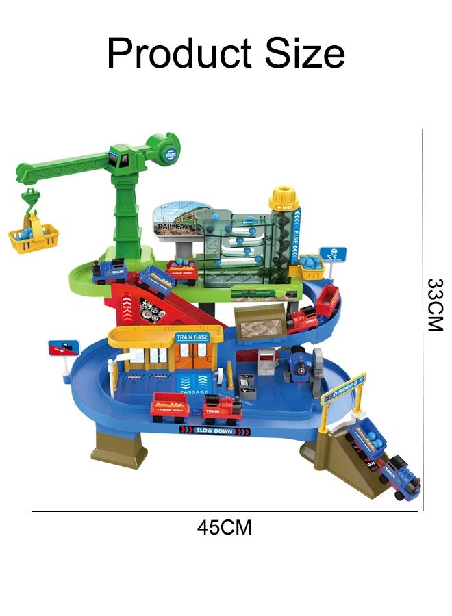 ألعاب مغامرة السيارة مجموعة لعبة سباق سباق لعبة السباق ألعاب مسار سباق الأطفال لغز سيارة السكك الحديدية  سباق لعبة الطريق المنحدر السباق ألعاب تعليمية ما قبل المدرسة للأطفال الصغار ألعاب مسار سباق الأطفال لمدة 3 4 5 6 7 7 سنوات بويز فتيات - Image 2