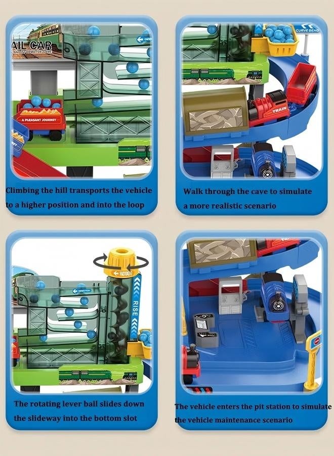 ألعاب مغامرة السيارة مجموعة لعبة سباق سباق لعبة السباق ألعاب مسار سباق الأطفال لغز سيارة السكك الحديدية  سباق لعبة الطريق المنحدر السباق ألعاب تعليمية ما قبل المدرسة للأطفال الصغار ألعاب مسار سباق الأطفال لمدة 3 4 5 6 7 7 سنوات بويز فتيات - Image 4