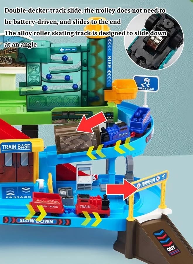 ألعاب مغامرة السيارة مجموعة لعبة سباق سباق لعبة السباق ألعاب مسار سباق الأطفال لغز سيارة السكك الحديدية  سباق لعبة الطريق المنحدر السباق ألعاب تعليمية ما قبل المدرسة للأطفال الصغار ألعاب مسار سباق الأطفال لمدة 3 4 5 6 7 7 سنوات بويز فتيات - Image 5