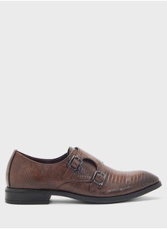 Robert Wood Snake Print Formal Monk Shoes  - Image 1