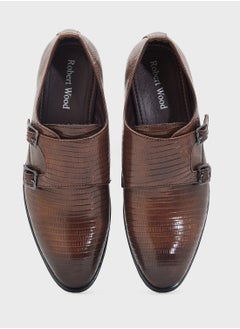 Robert Wood Snake Print Formal Monk Shoes  - Image 4