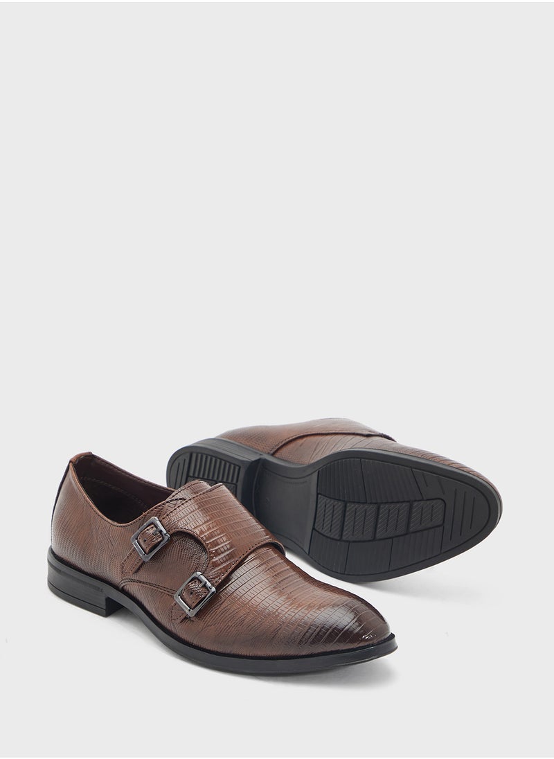 Robert Wood - Snake Print Formal Monk Shoes - Image 1