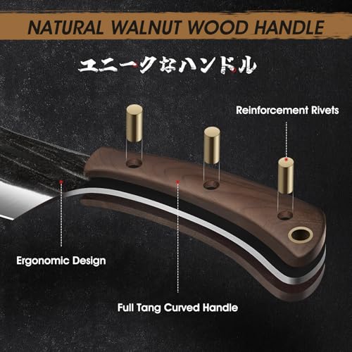 HOSHANHO 6 Inch Cleaver Knife, Hand Forged Vegetable Meat Cleaver, Full Tang Chopper Butcher Knife for Meat Cutting for Kitchen, Outdoor Cooking, Camping - Image 3