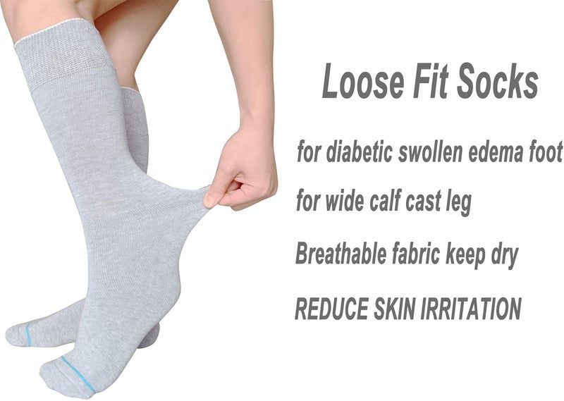 VEIGIKE Replacement Sock Liner for Orthopedic Walking Boots Walker Brace, Tube Socks Under Air Cam Walkers and Fracture Boot Cast Shoe Surgical Leg Cover Grey 4 Pair - Image 3