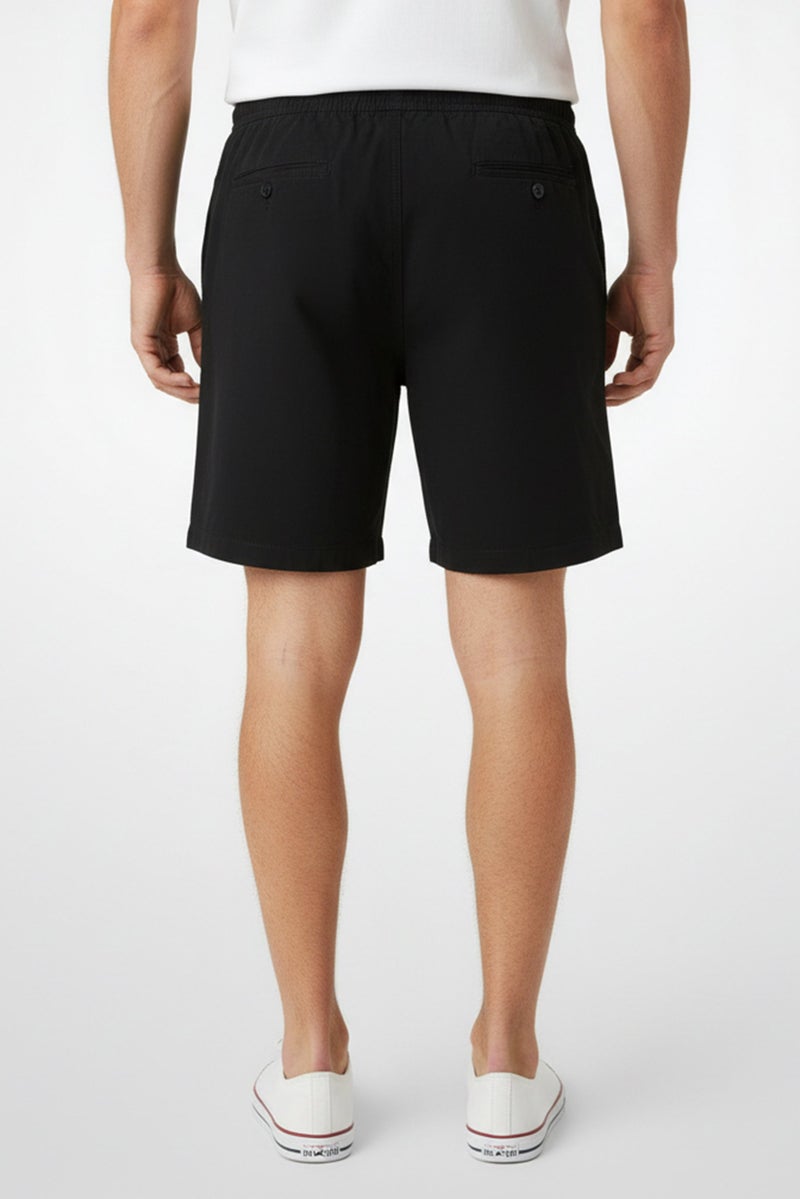 Threadbare Men Plain Basic Shorts, Black - Image 4