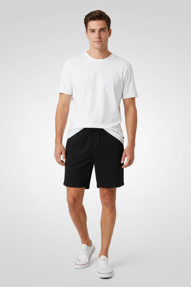 Threadbare Men Plain Basic Shorts, Black - Image 2