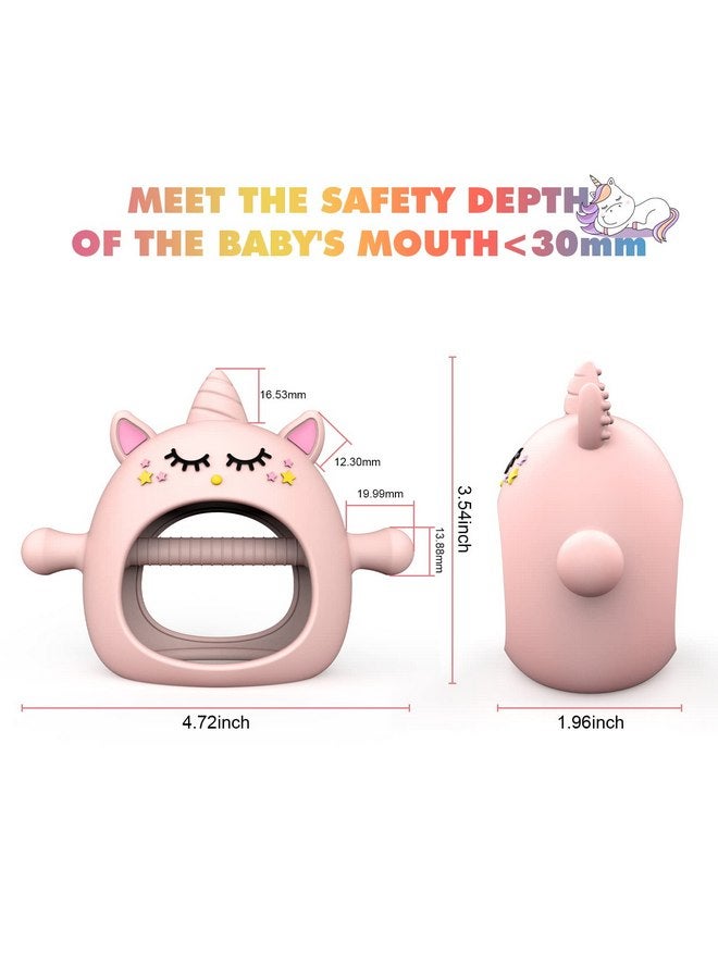 Tinabless Teething Toys for Babies 6-12 Months, Tinabless Unicorn Never Drop Silicone Teether Designed for Babies 0-6 Months, Car Seat Toy for New Born, Natural Organic Baby Teether for Boys&Girls, Pink - Image 3