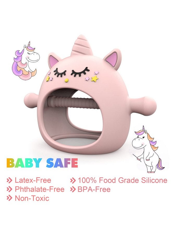 Tinabless Teething Toys for Babies 6-12 Months, Tinabless Unicorn Never Drop Silicone Teether Designed for Babies 0-6 Months, Car Seat Toy for New Born, Natural Organic Baby Teether for Boys&Girls, Pink - Image 2
