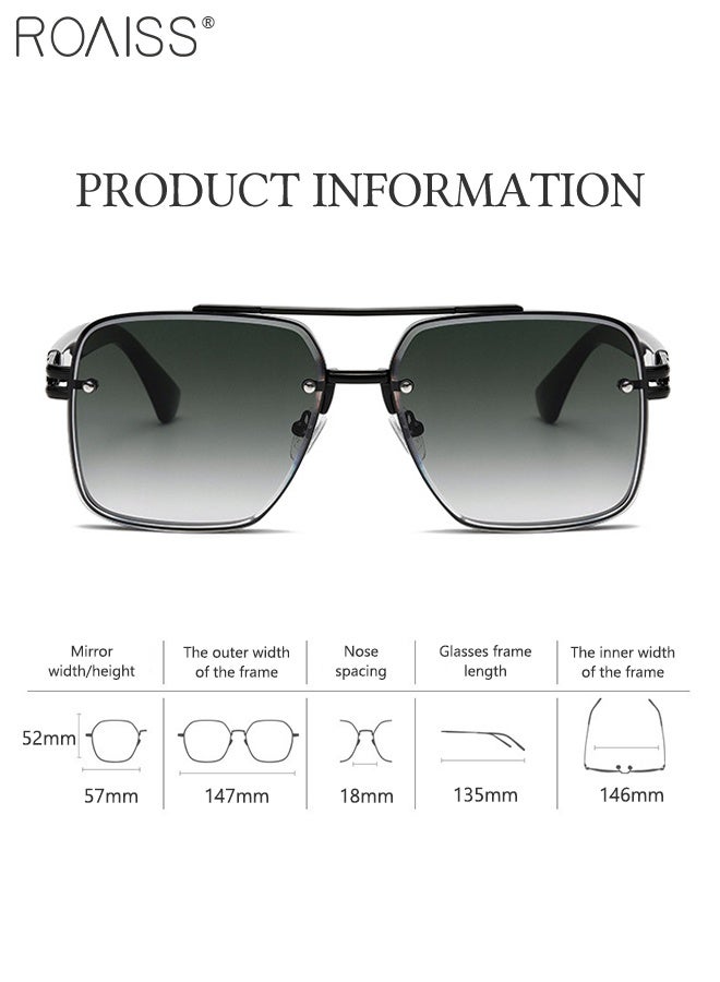رويس نظارات شمسية مربعة للرجال والنساء، نظارات شمسية بحماية UV400 مع إطار من البولي كربونات والمعدن، نظارات شمسية عصرية مضادة للوهج للرجال للقيادة والصيد والسفر، لون أسود، 57 مم - Image 5