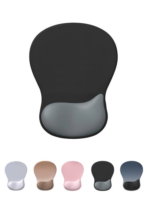 لوحة ماوس بتصميم مريح مع مسند معصم جل – قاعدة مانعة للانزلاق – راحة فائقة للعمل والألعاب – أسود