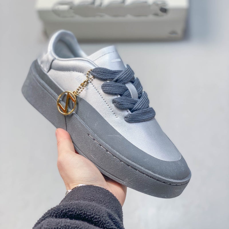 Gu Lai LABCOURT Casual Sneakers for Men and Women – Suede Thick Sole Comfortable Lace-Up Shoes, Breathable Leather Upper, All-Season - Image 1
