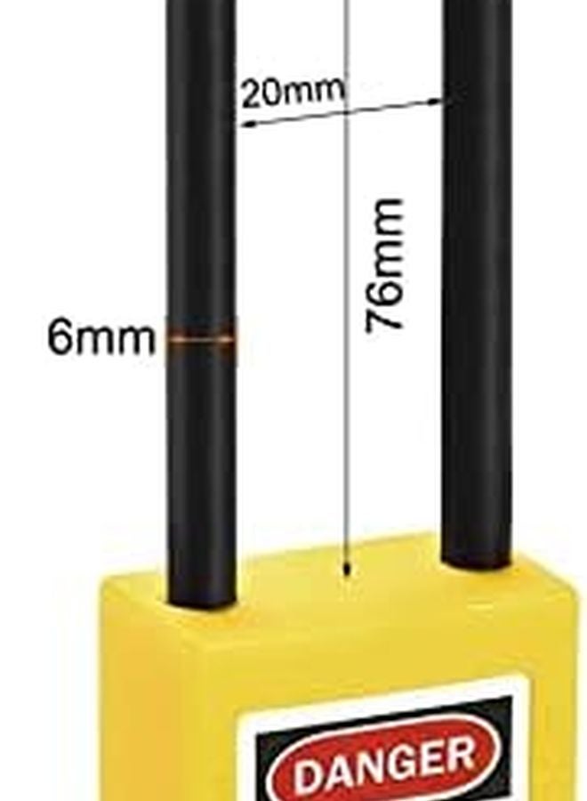 Lockout Tagout Safety Padlock 3 Inch Nylon Shackle Keyed Different Yellow 2 Pack - Image 5