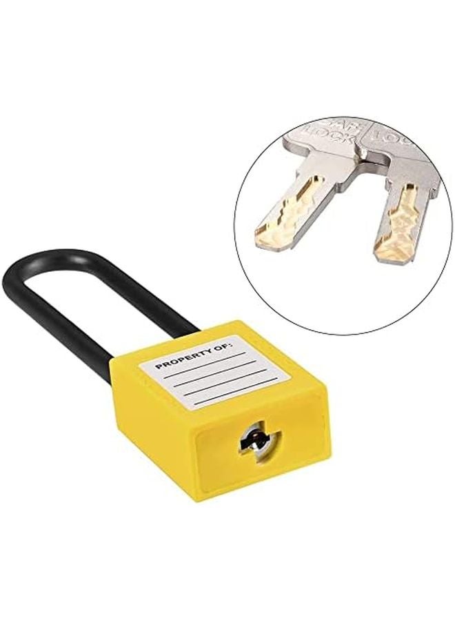 Lockout Tagout Safety Padlock 3 Inch Nylon Shackle Keyed Different Yellow 2 Pack - Image 4