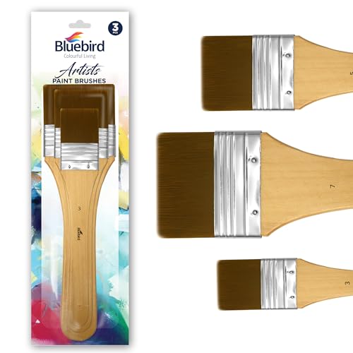 Bluebird Premium Gesso Brush Set of 3 - Professional Quality Brushes for Artists and Hobbyists DIY Project Kids Adults - Image 1
