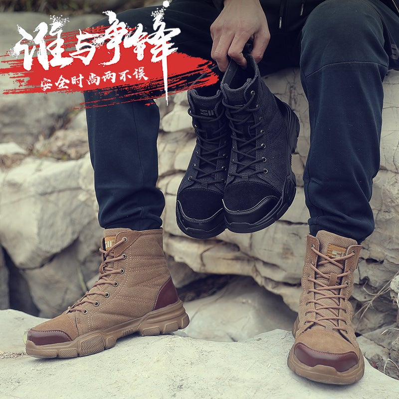 Large-Size High-Top Labor Protection Shoes For Men And Women Anti-Smashing And Anti-Piercing Work Shoes Shock-Absorbing Safety Work Shoes Labor Protection Shoes - Image 2